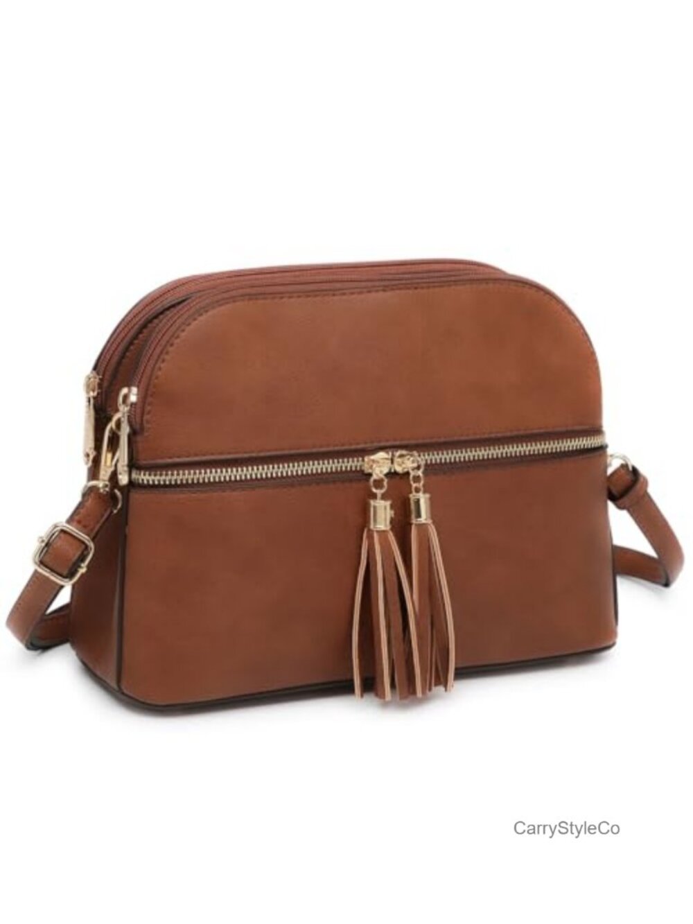 Women's Vegan Leather Tassel Crossbody Bag with Pockets Travel Purse